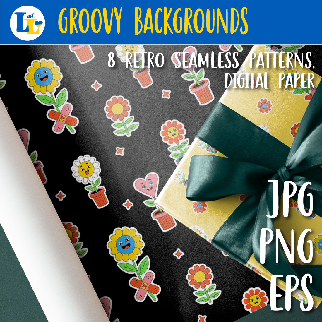 retro patern Retro Seamless Patterns, Groovy Backgrounds.