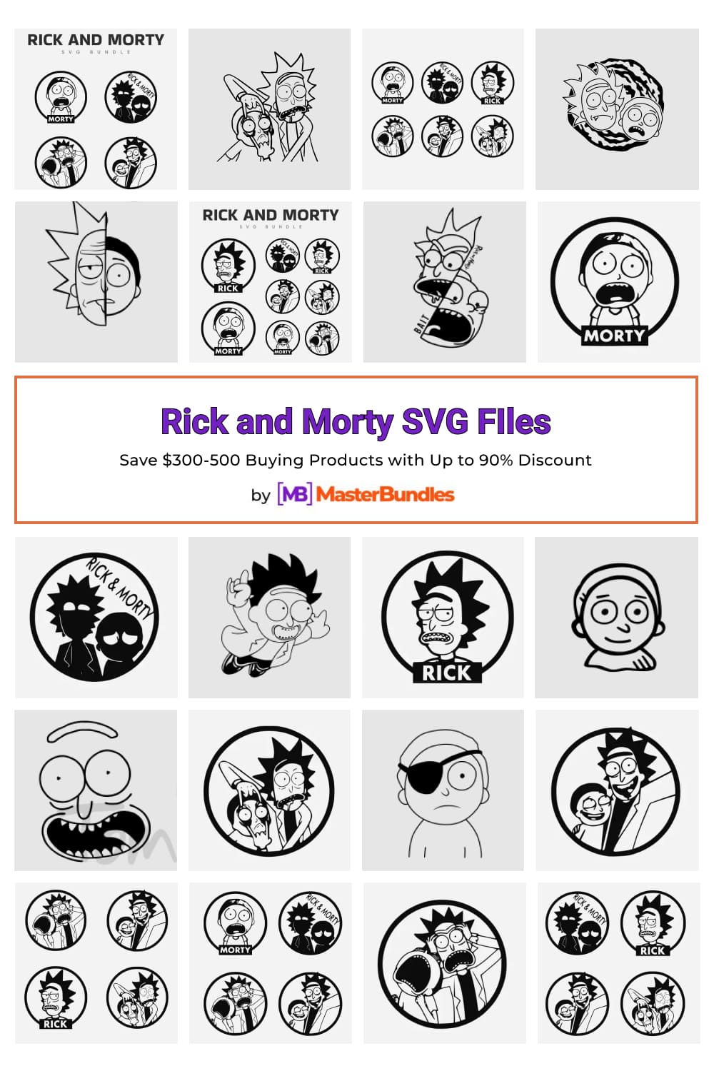 Rick and Morty SVG FIles Pinterest image.