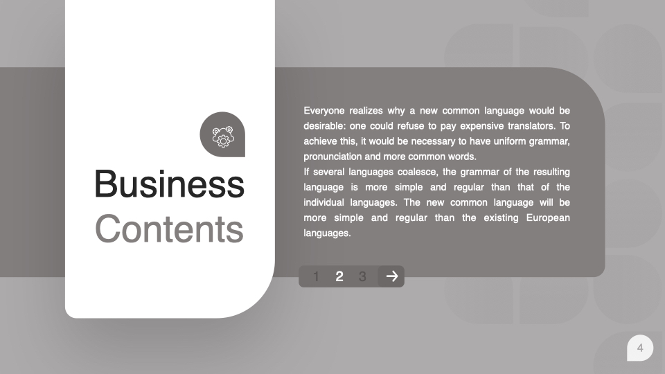 Nice grey slide for business contents.