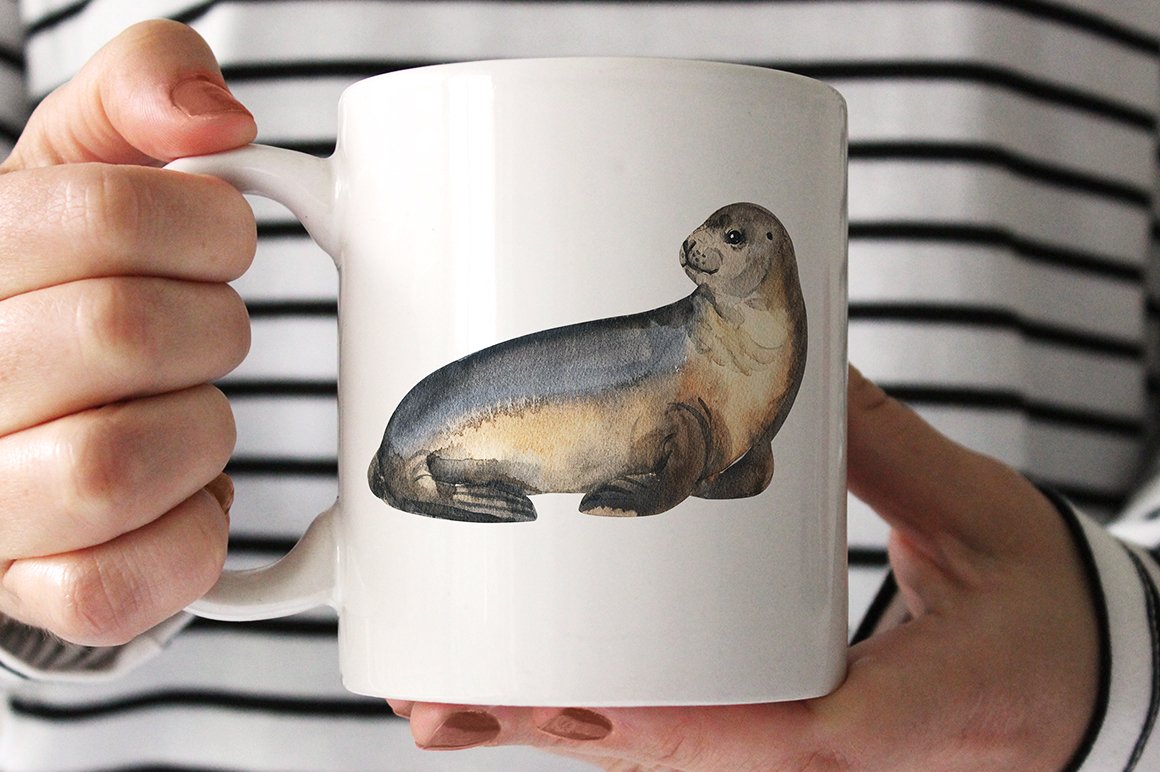 Big white tea cup with seal.