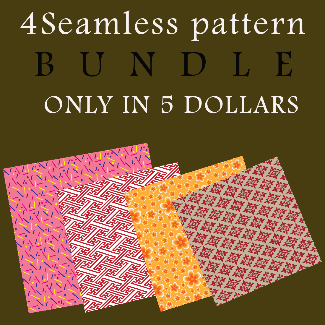 4 Seamless Pattern Bundle only in $5