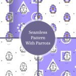 Seamless pattern with parrots - main image preview.