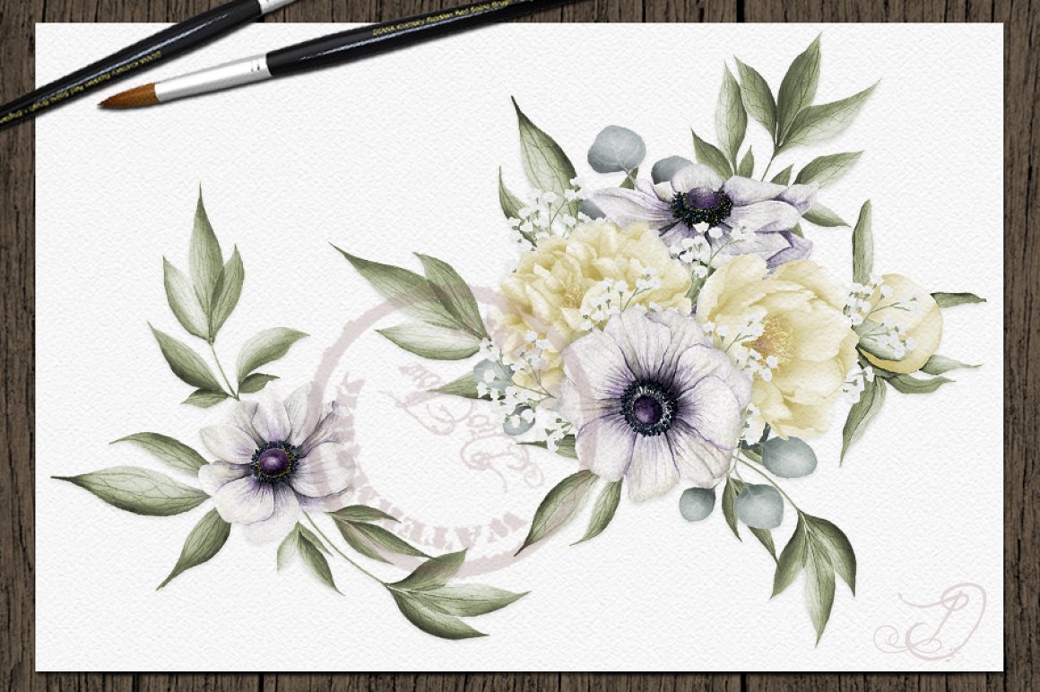 White paper with so delicate flowers.