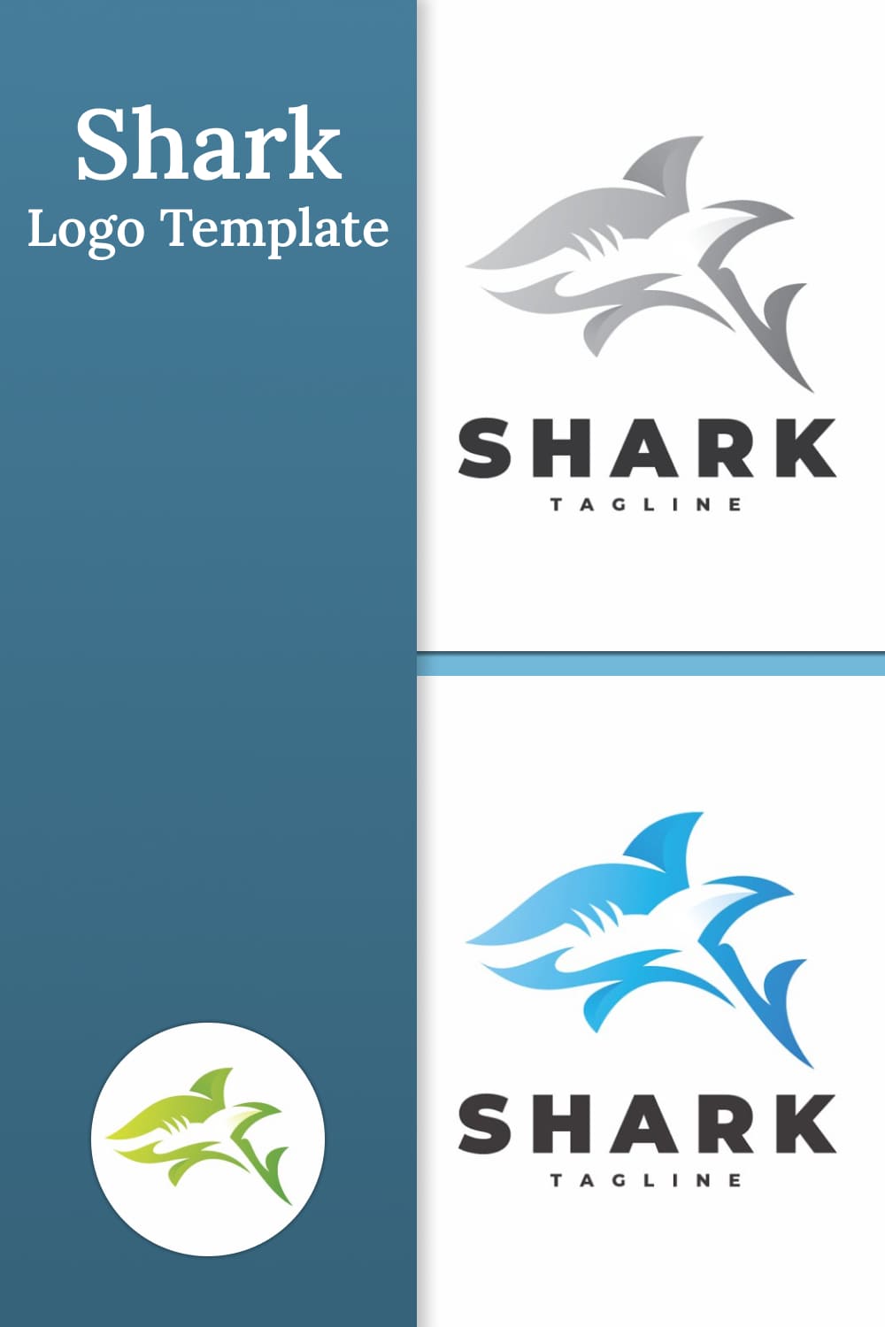 Shark logo template - pinterest image preview.