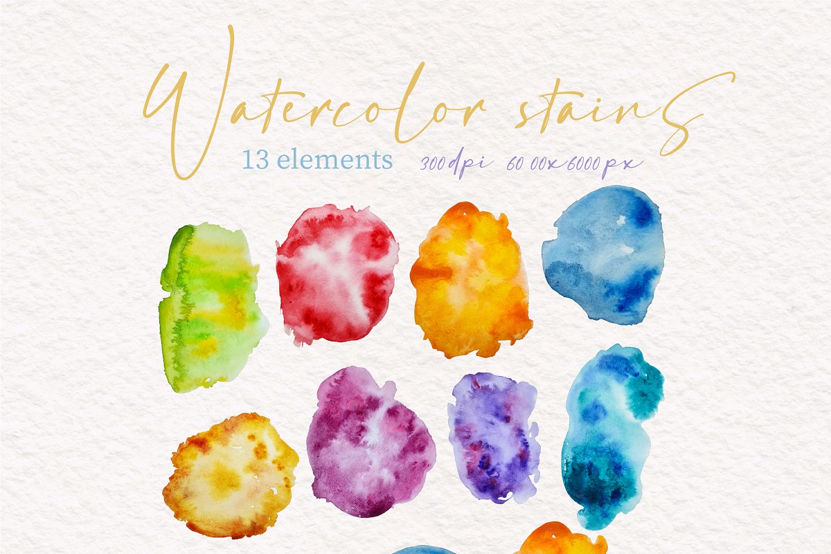 Watercolor stairs elements.