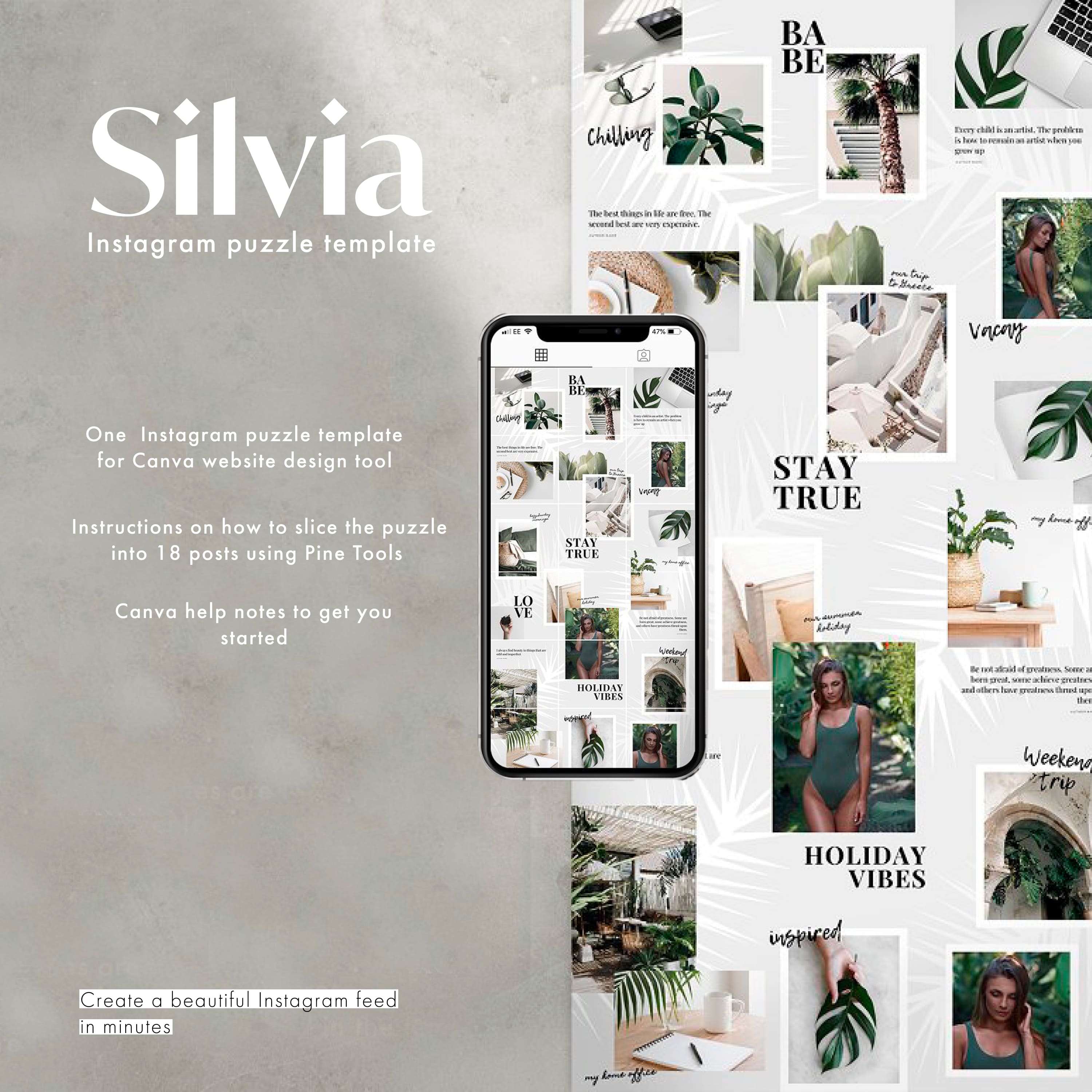Silvia Instagram puzzle | CANVA cover.