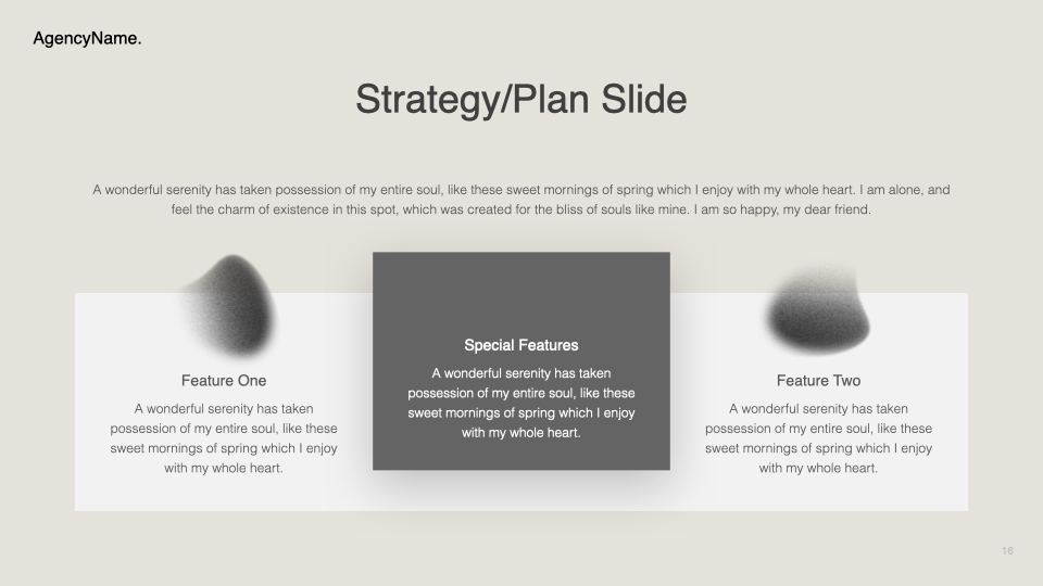 Strategy plan slide.
