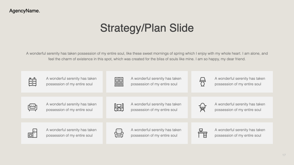 Big slide for a strategy plan.