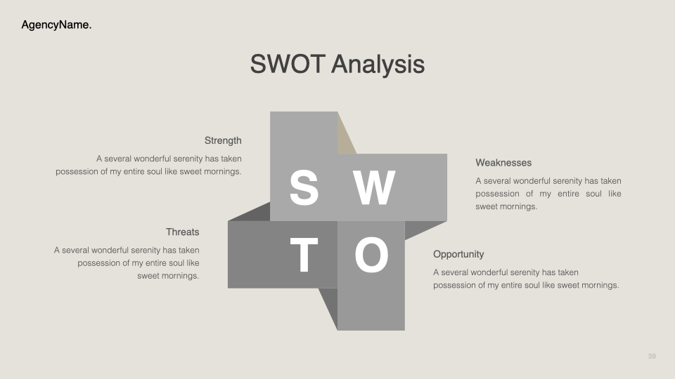 Slide for SWOT analysis.