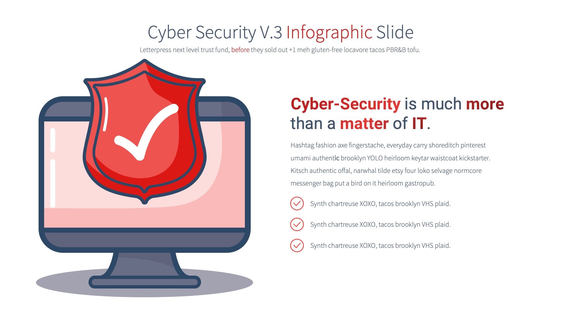 Red illustration in a desktop shape for cyber security.