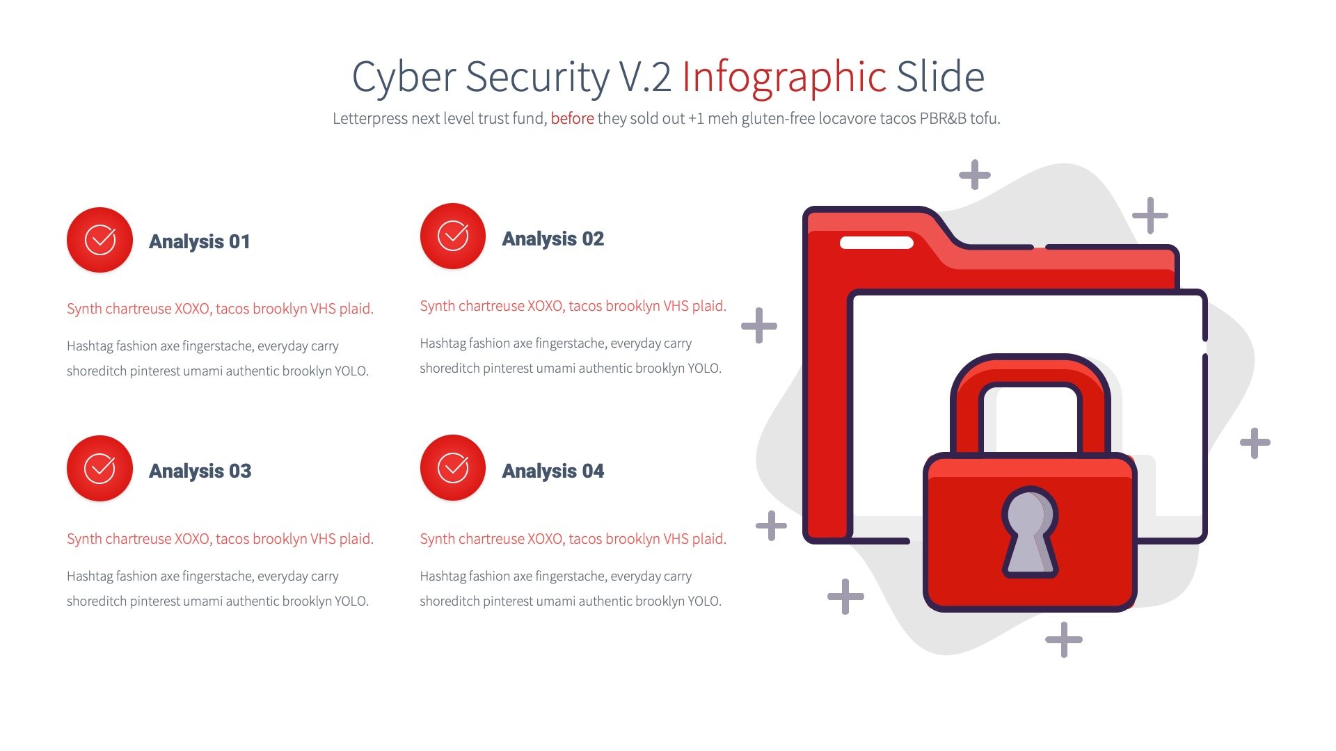 Cool red illustration with lock for cyber security.