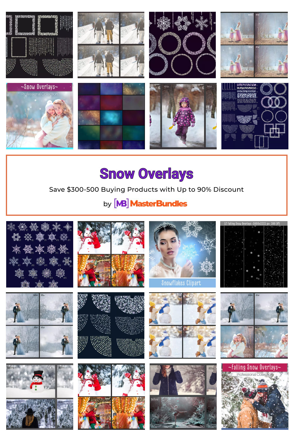 Snow Overlays Pinterest image.