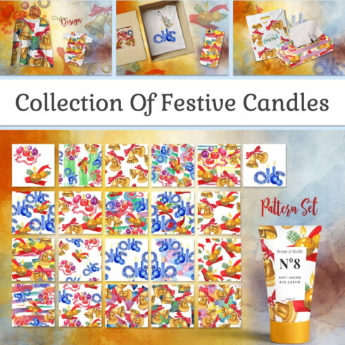 Сollection of Festive Candles PNG main cover.