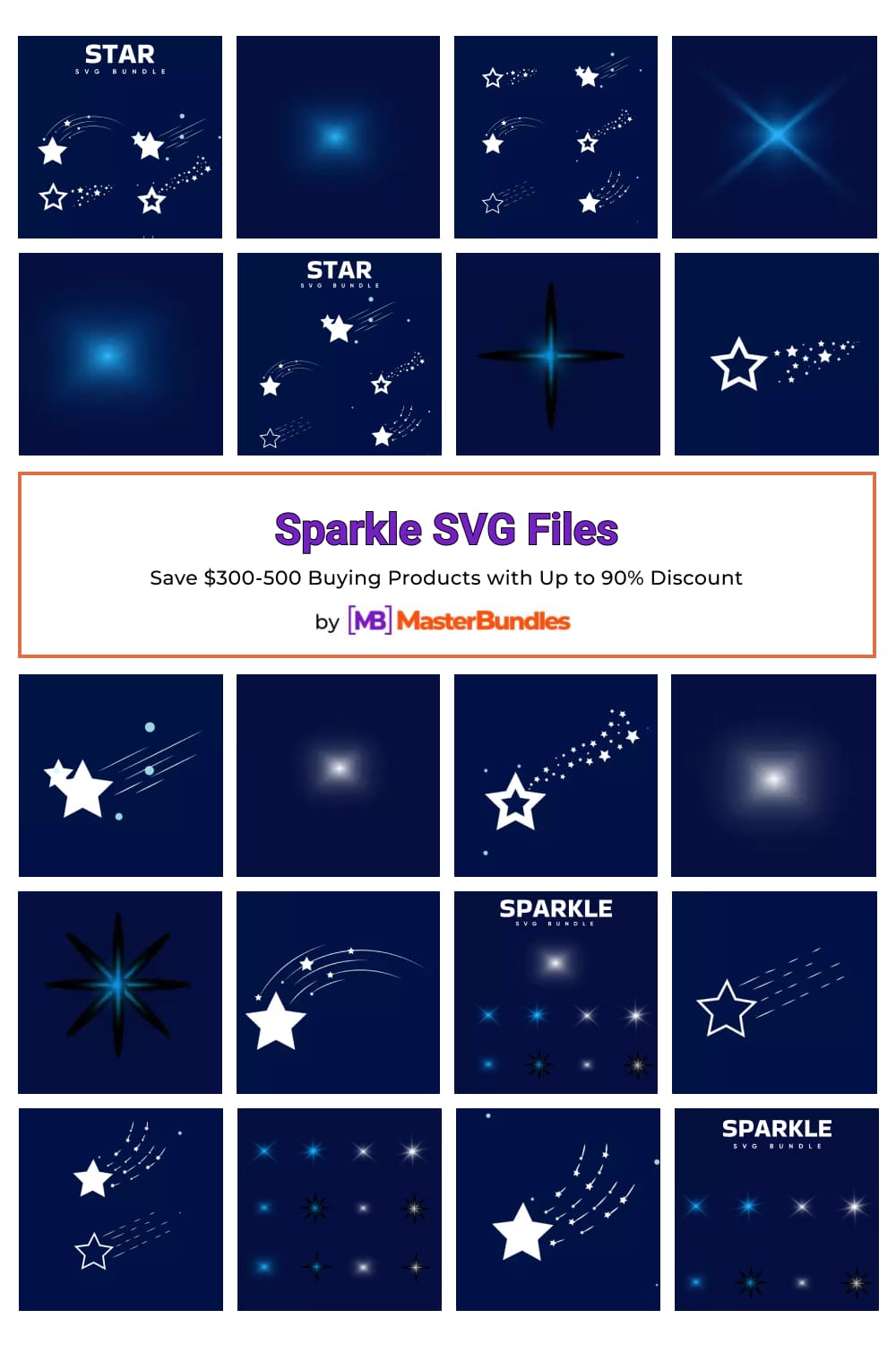 Sparkle SVG Files Pinterest image.