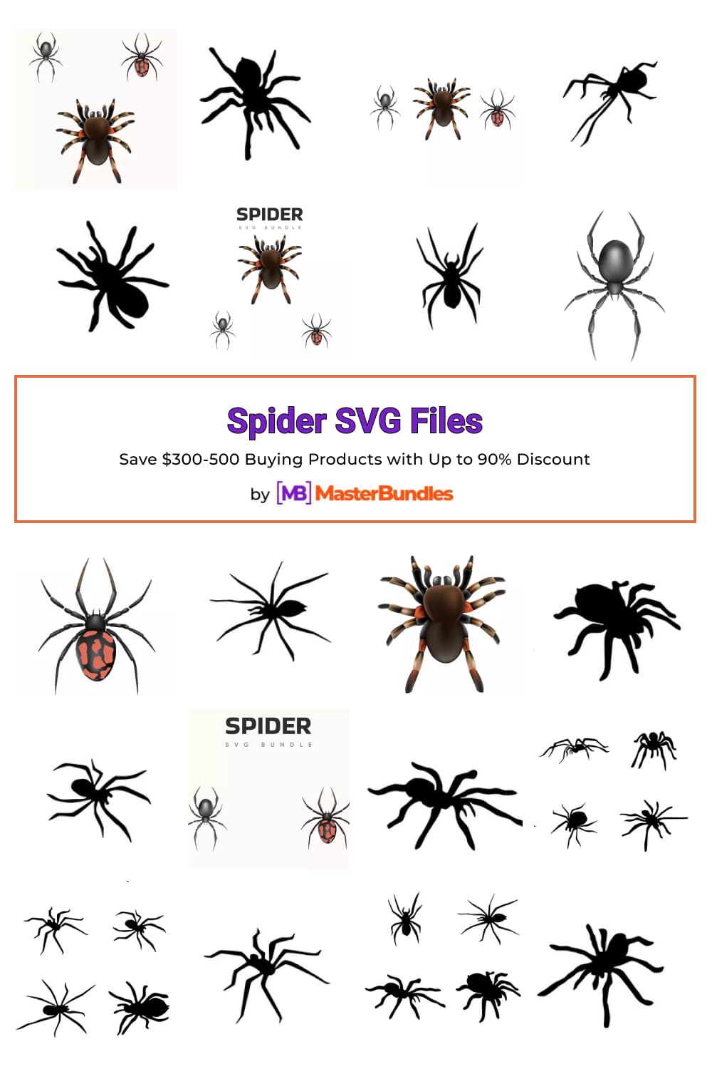 Spider SVG Files Pinterest image.
