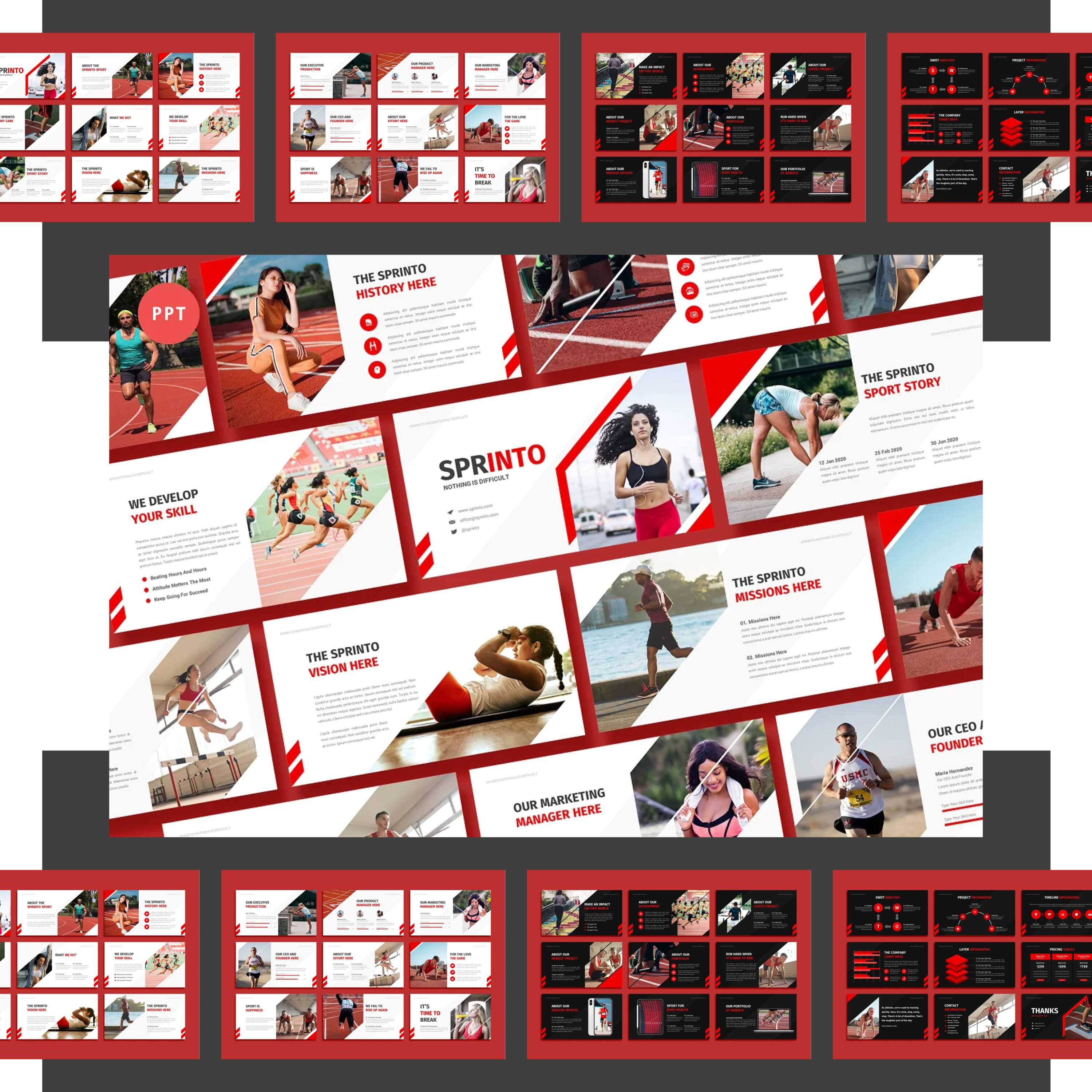 Sprinto - Sport Powerpoint Templates cover.