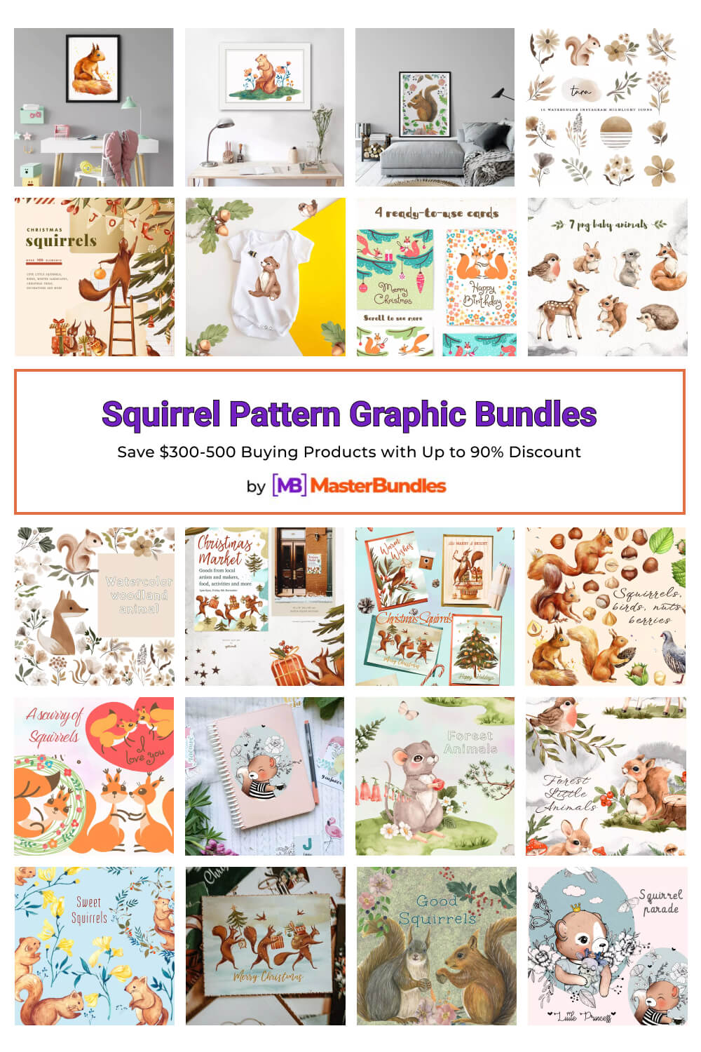 squirrel pattern graphic bundles pinterest image.