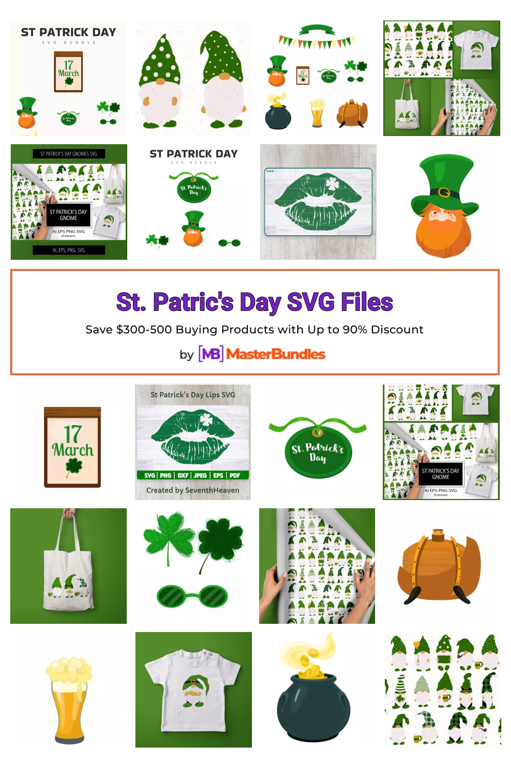 St. Patric's Day SVG Files Pinterest image.