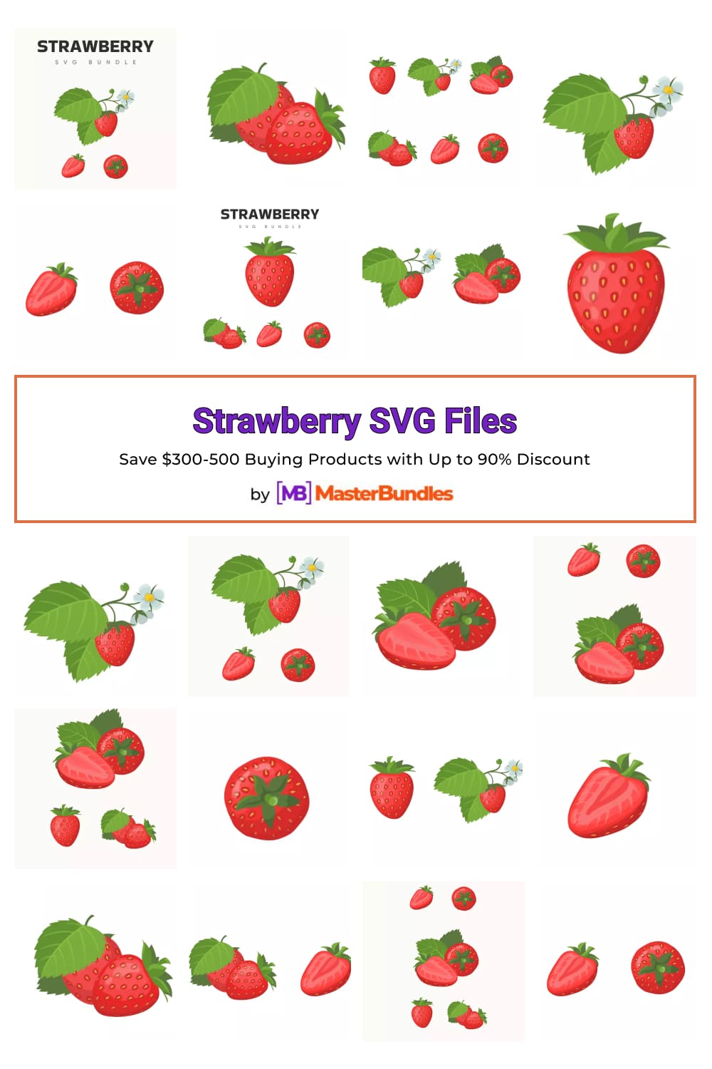 Strawberry SVG Files Pinterest image.