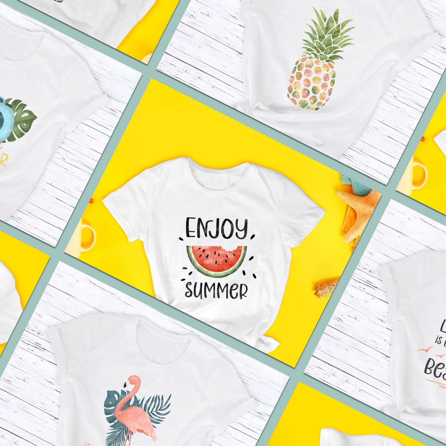 Summer bundle sublimation Tropical prints for t-shirts cover.