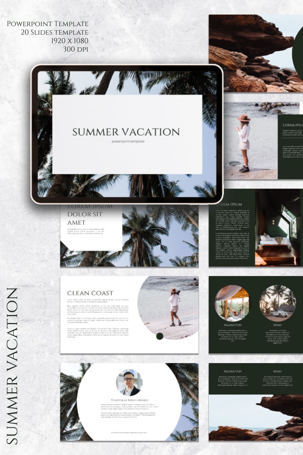 summer vacation powerpoint template 1000e1500