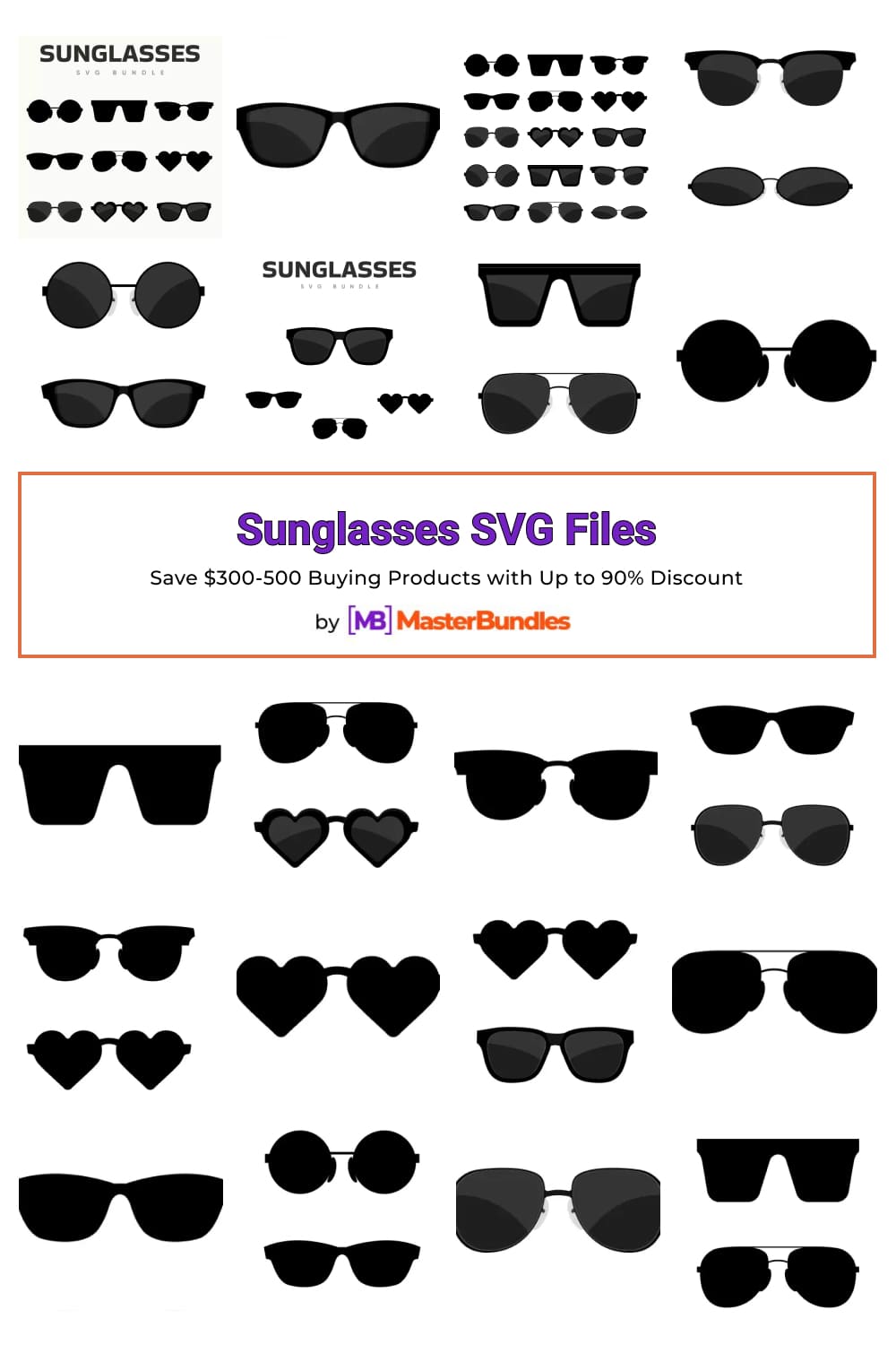 Sunglasses SVG Files Pinterest image.