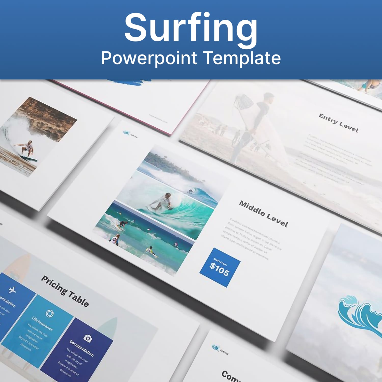 Surfing Powerpoint Template.