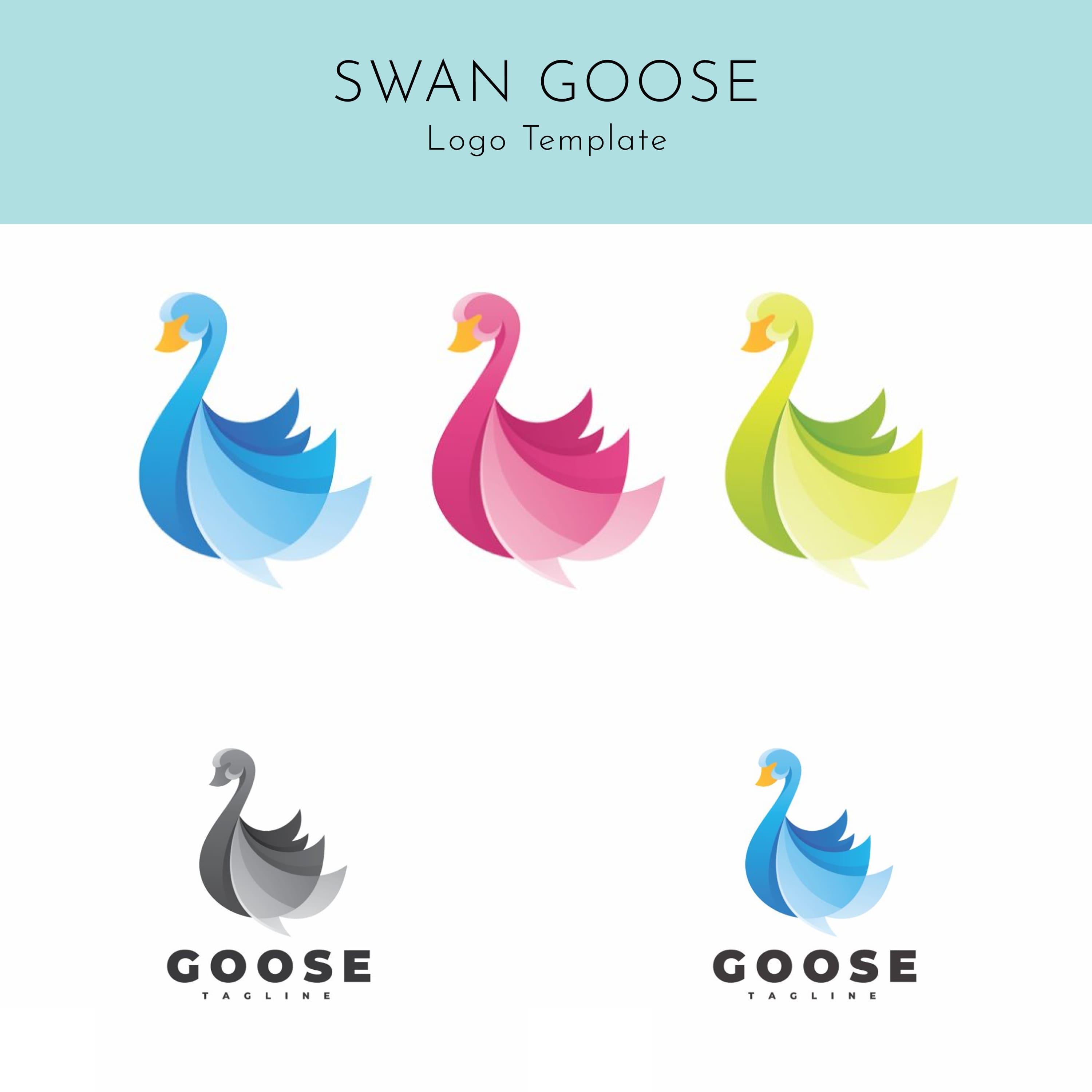 Swan Goose - Logo Template cover.