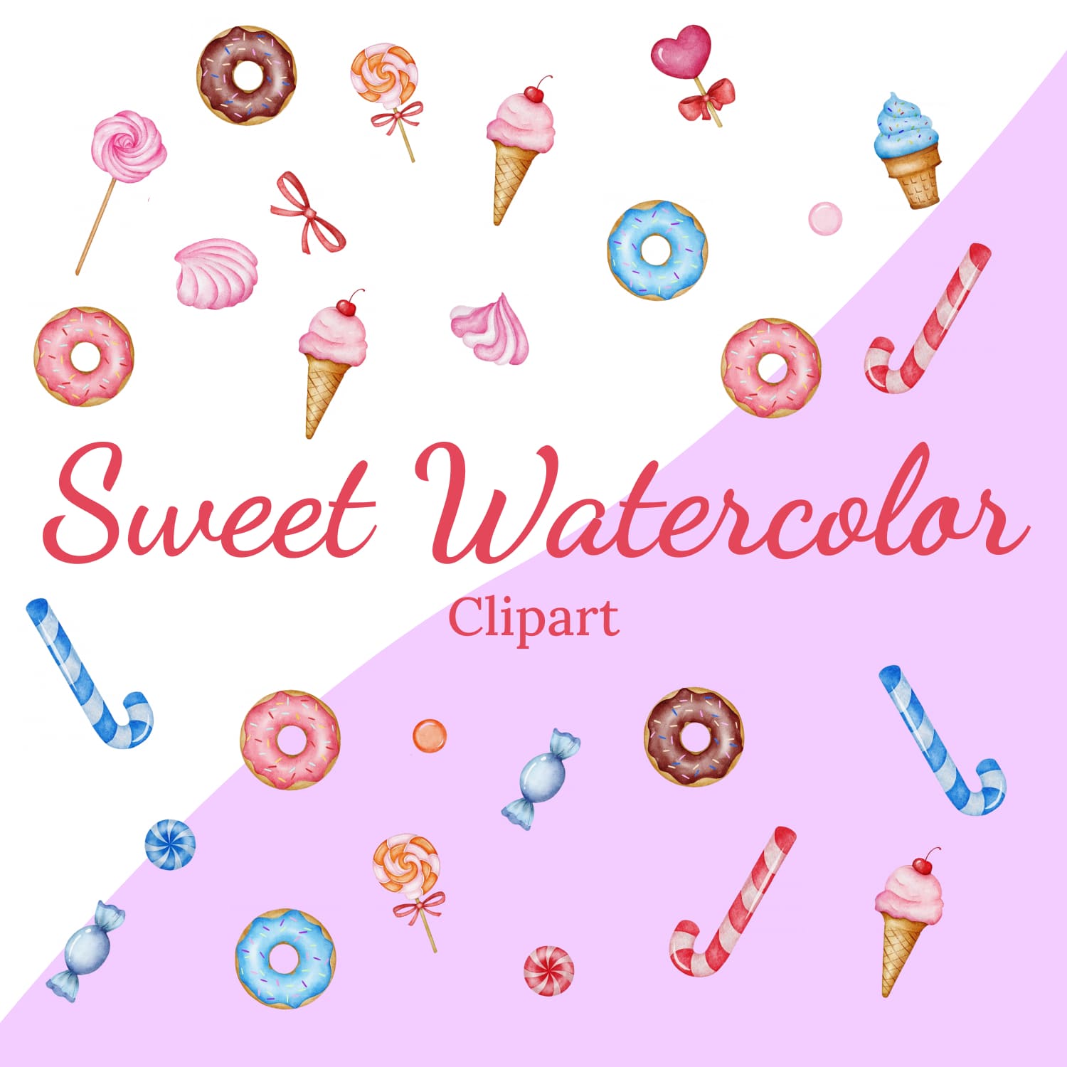 Sweet Watercolor Clipart.