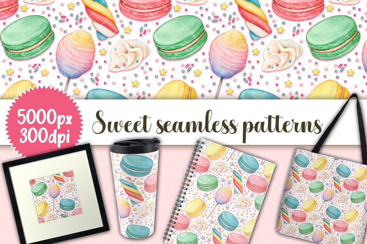 Pastel sweet patterns for different textures.