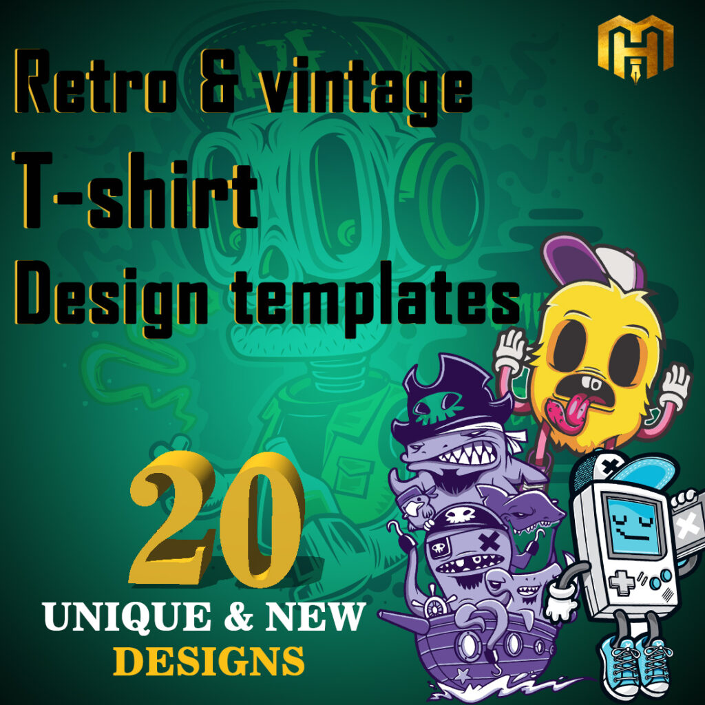 20 Best Retro and vintage Tshirt design vector templates MasterBundles