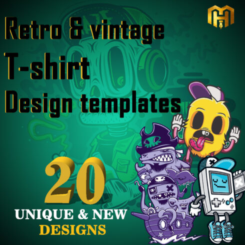 20 Best Retro And Vintage T-shirt Design Vector Templates Cover Image.