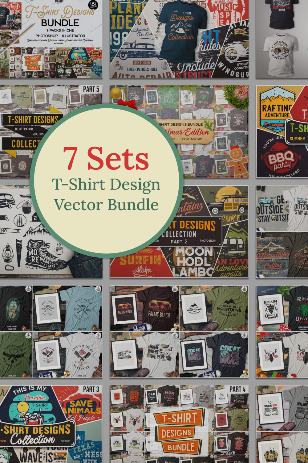 t shirt design vector bundle 7 sets 04