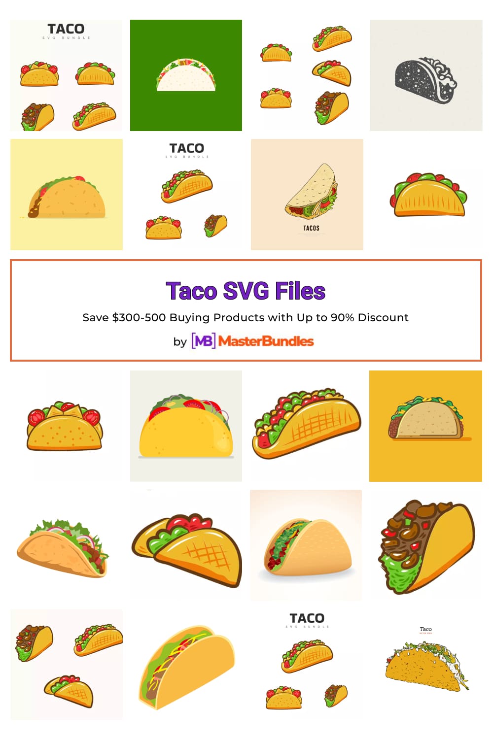 Taco SVG Files Pinterest image.