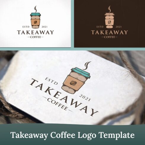 Takeaway coffee logo template - main image preview.