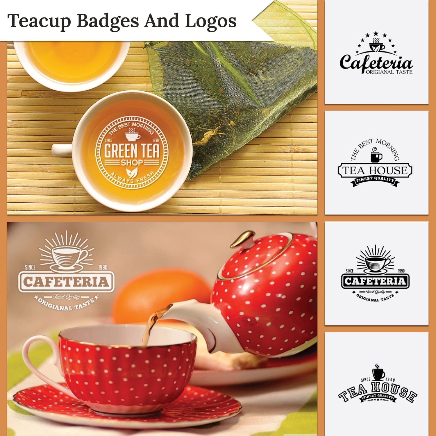 Teacup badges and logos - main image preview.