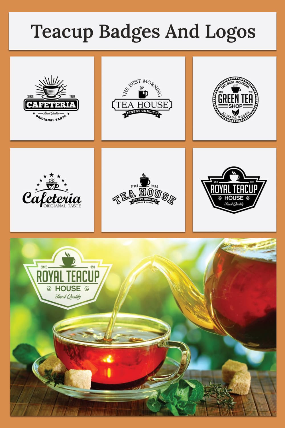 Teacup badges and logos - pinterest image preview.