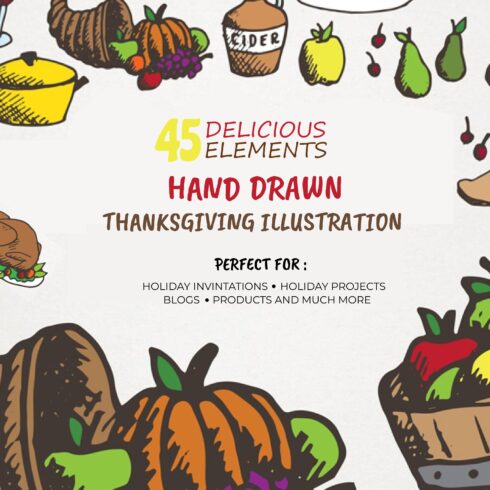 Thanksgiving Feast Illustration Pack.
