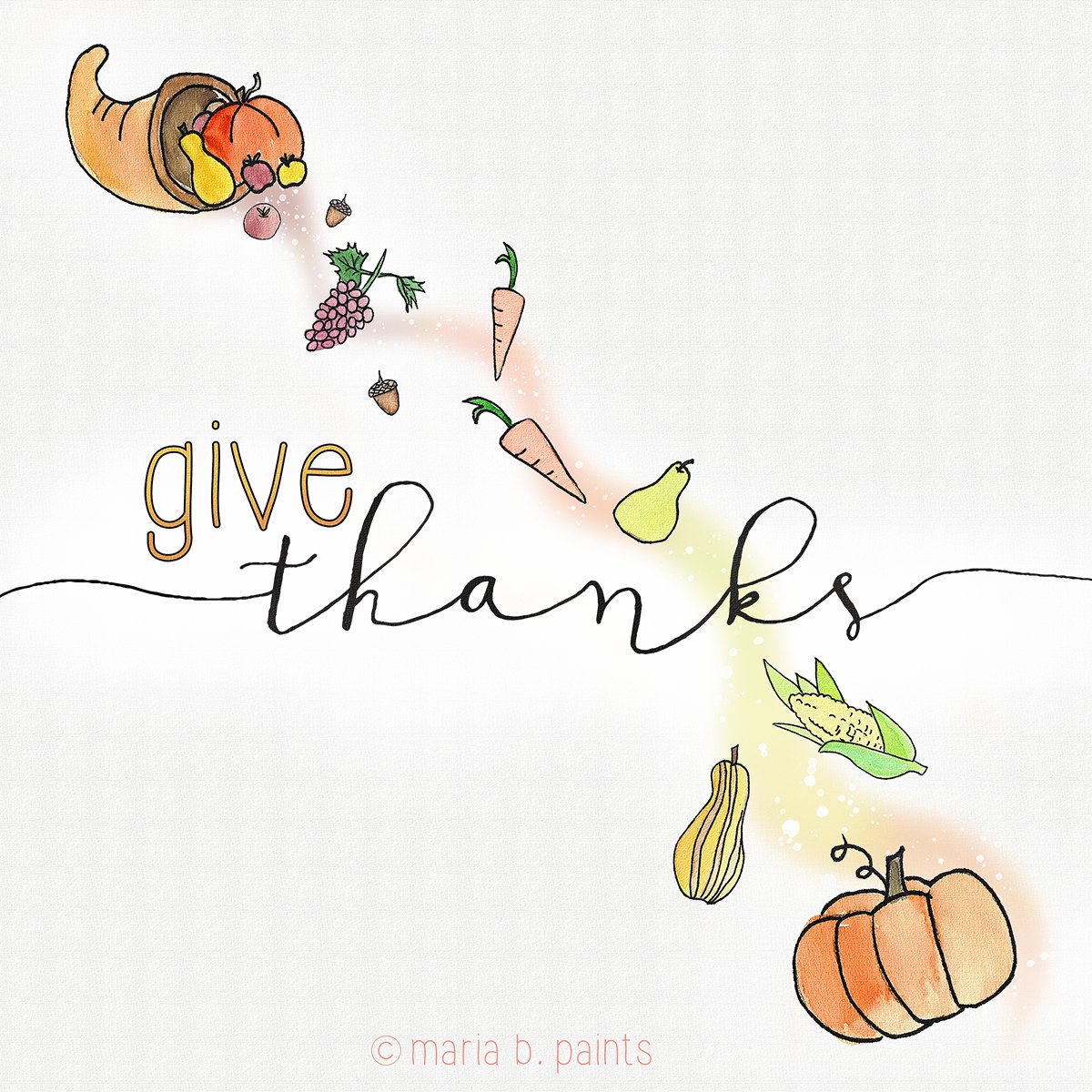 Stylish Thanksgiving illustration.
