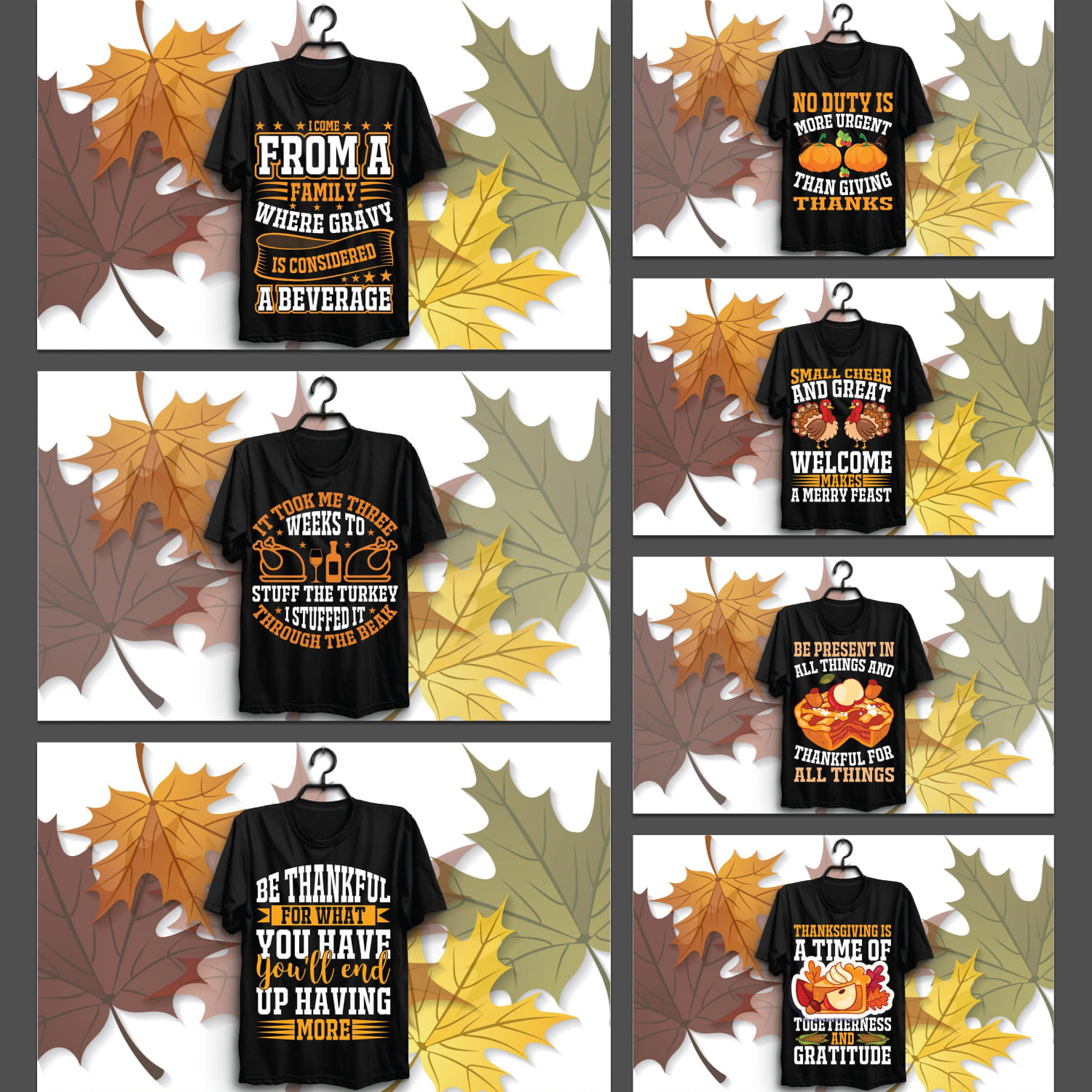 Thanksgiving t-shirt design bundle cover.