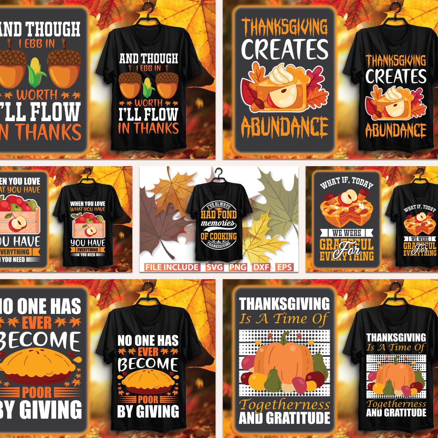 Thanksgiving T-shirt Design Bundle cover.