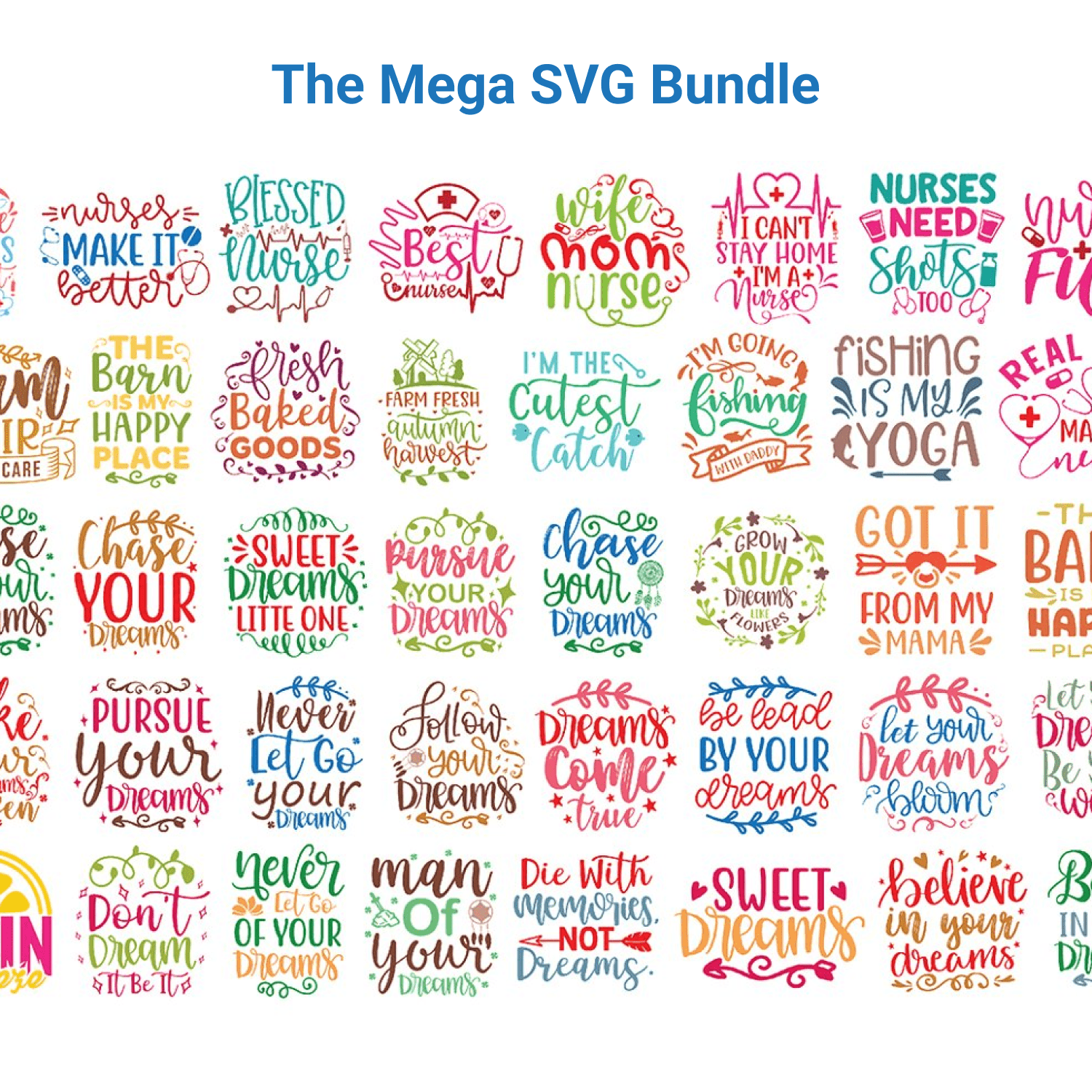 The mega SVG bundle - main image preview.