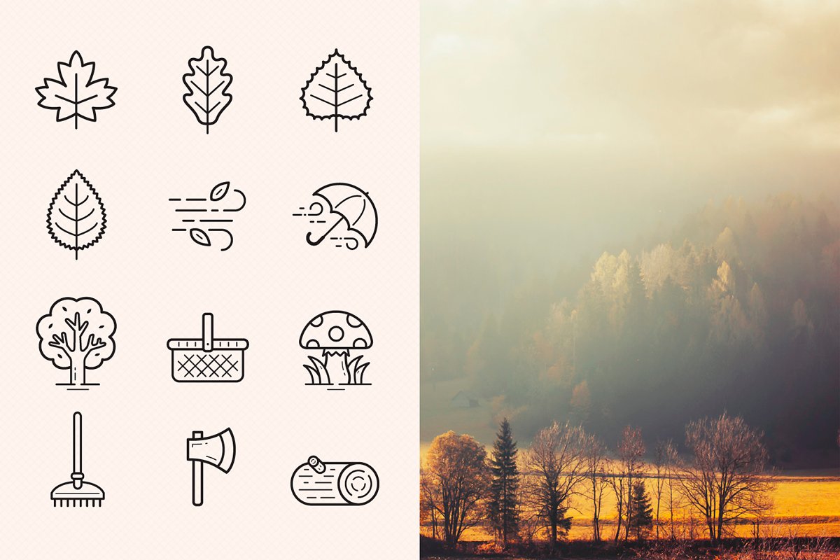 Autumn icons.