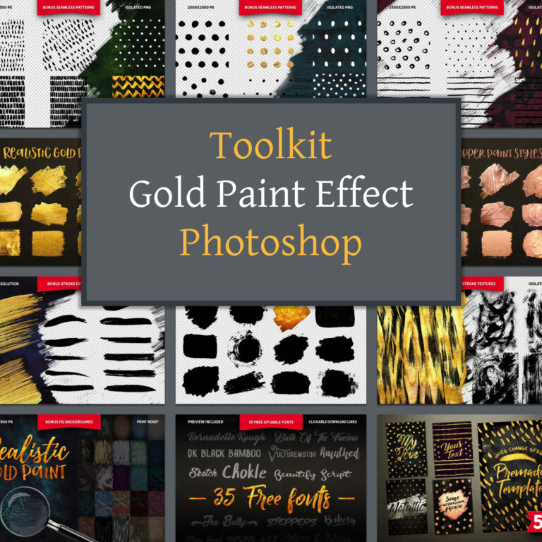 Toolkit Gold Paint Effect MasterBundles