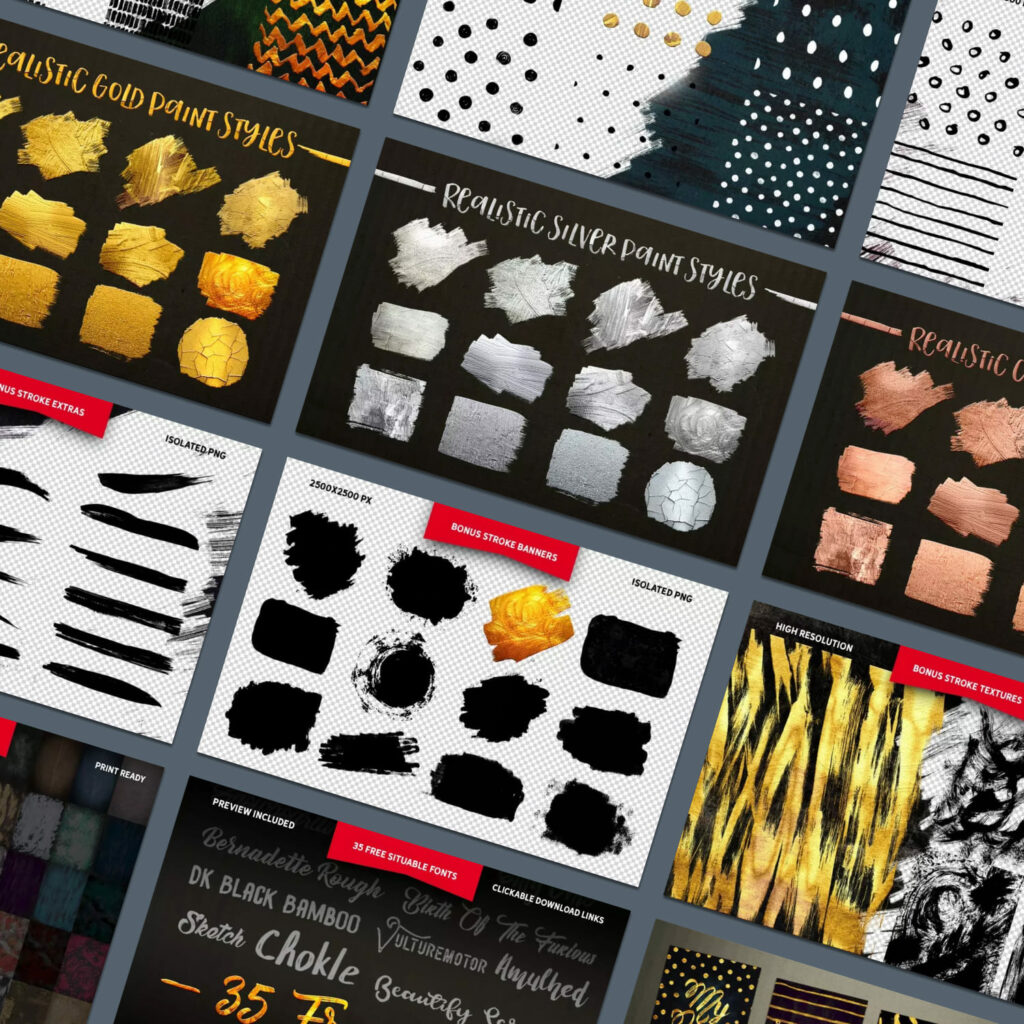 Toolkit Gold Paint Effect MasterBundles