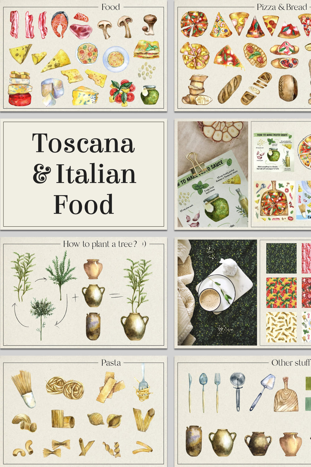Toscana italian food - pinterest image preview.