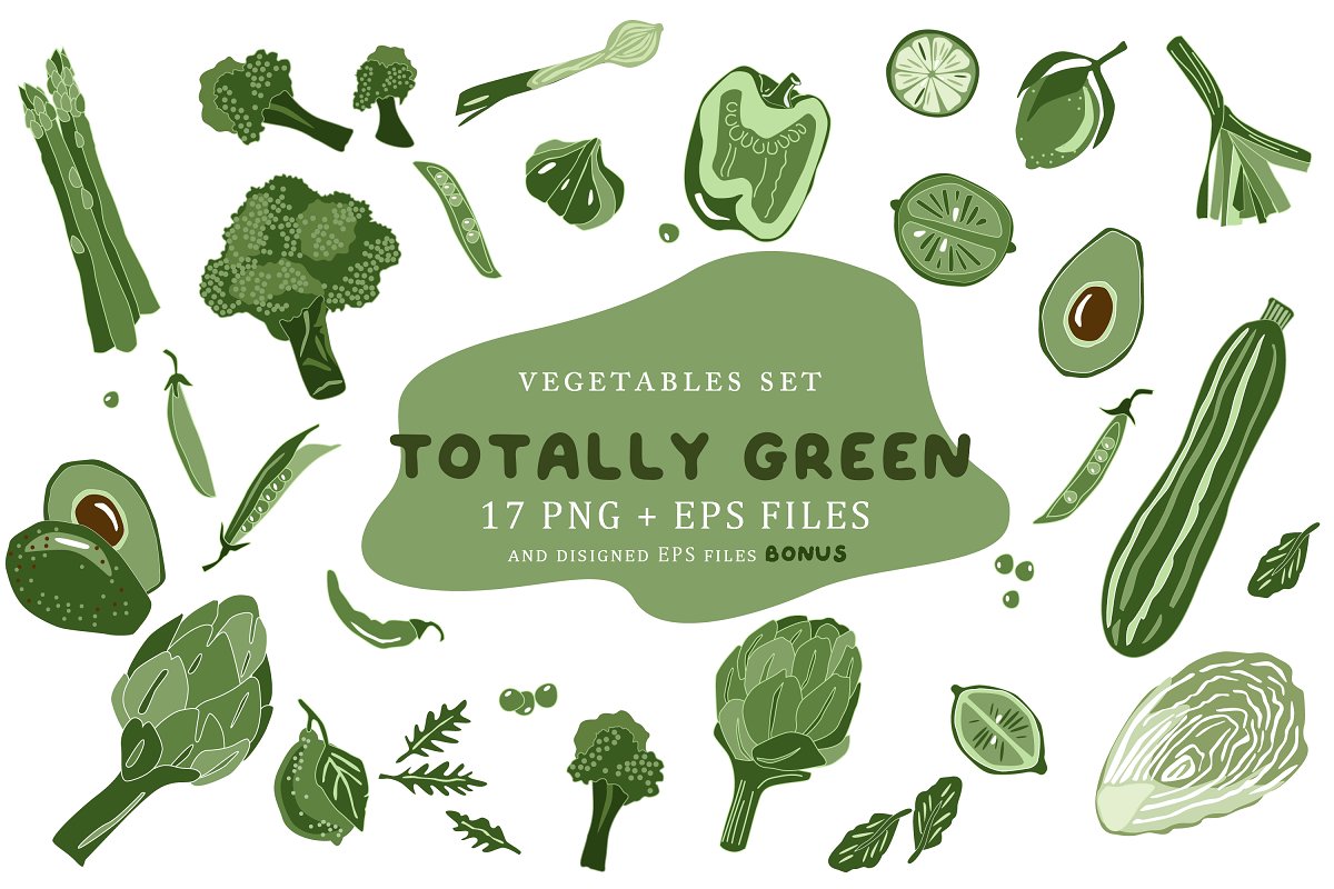 Cover image of Vegetables set "TOTALLY GREEN".