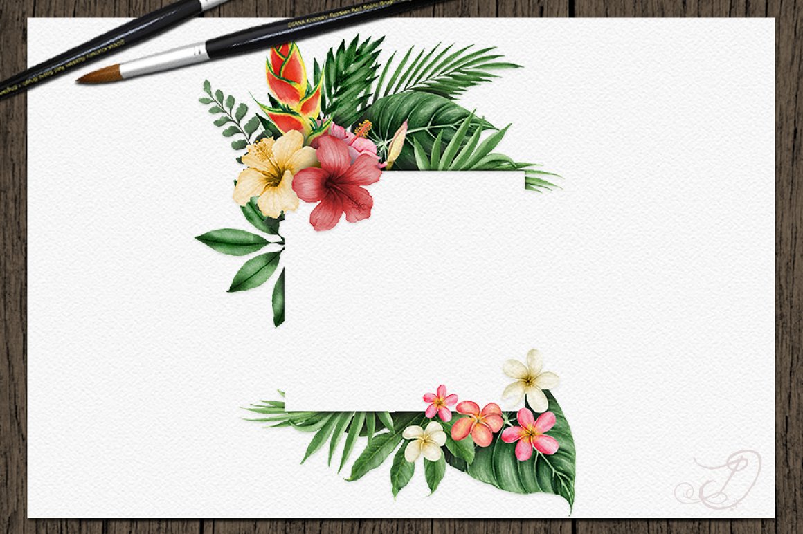 So exotic tropical flowers frame.