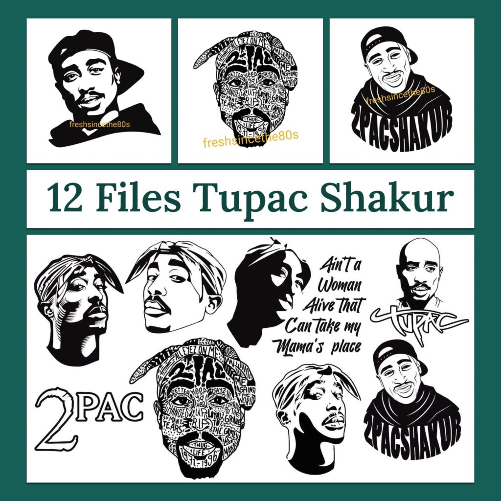 Tupac SVG: 5 Files – MasterBundles