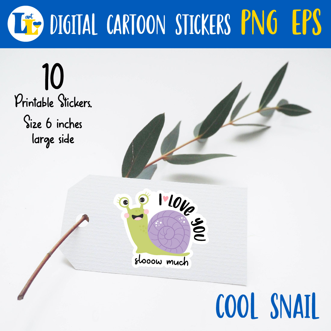Cute Snails and Slogans Printable Digital Stickers